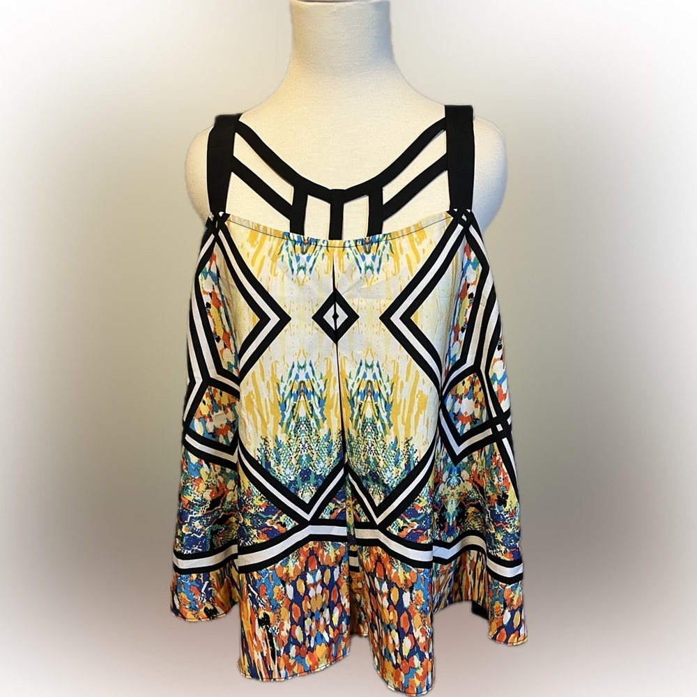 Bisou Bisou Multicolor Geometric Women's Tank size L
